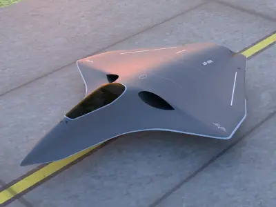 Silent Bat sixth generation stealth fighter jet 3D model
