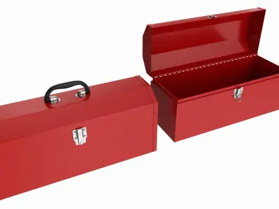 Vintage metal portable toolbox chest set 3D model