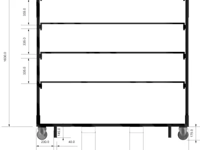 Trolley for material transport Free 3D model