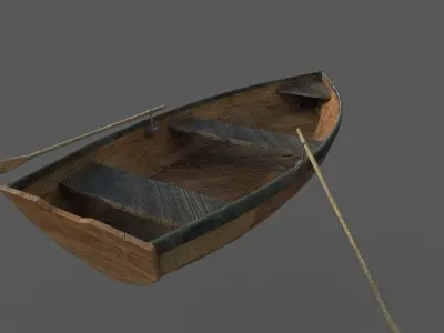 Wooden Boat Low-poly 3D model Low-poly 3D model purchase