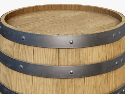 Wooden Barrel 03 3D model