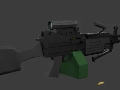 M249 lowpoly  Low-poly 3D model