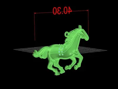 horse pendant 3D print model