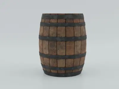 Medieval Barrel  Low-poly 3D model