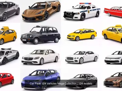 Car Pack 124 Vehicles Mega Collection