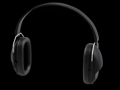 Earmuffs Black Low-poly 3D model
