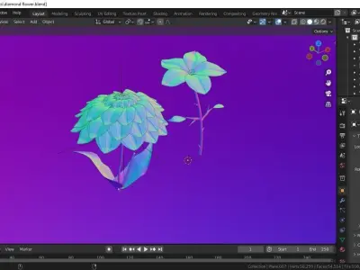 Flowers two in program 3D model