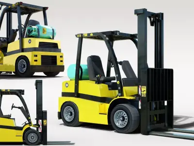 Forklift Low Poly Low-poly 3D model