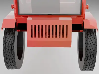 Rusty Tractor with Open Cargo Bay - High Poly 3D Model Free low-poly 3D model