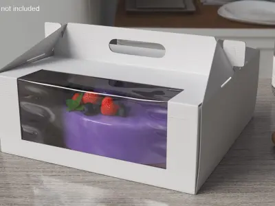 Cardboard Transport Box with Fruit Cake 3D model