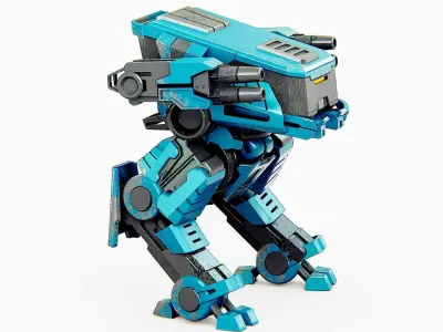MILITARY DROID X-560 Rigged for Unreal Engine - Unity - MIXAMO 3D model