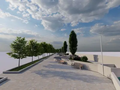 public park-Private Park Landscape 3D model 17