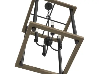 Fontayne Collection Four-Light Antique Bronze  Pendant Light 3D model