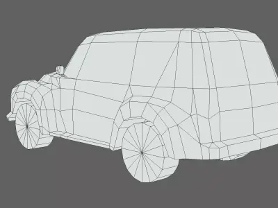 Vintage Family Car Low-poly 3D model