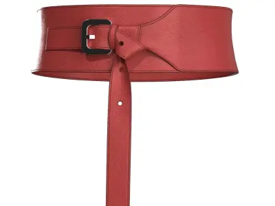 Red Tied Buckle Belt 3D model