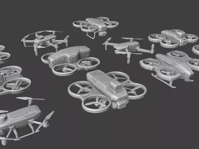 drones set 1 3D model