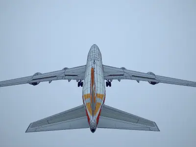 Lowpoly Boeing747-8 boeing flying in sky Low-poly 3D model