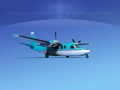 Rockwell Turbo Commander 690 V07 3D model