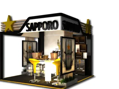 Sapporo Beer Stand 3mX3m 3dsmax - Vray 3D model