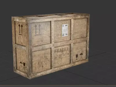wooden crate PBR 4K Low-poly 3D model 4