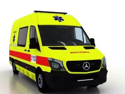 Mercedes Benz Sprinter L2H2 2015 Belgium Ambulance 3D model