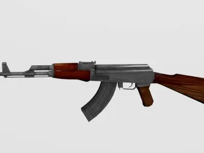 Ak47 Rifle Automatic Low-poly 3D model