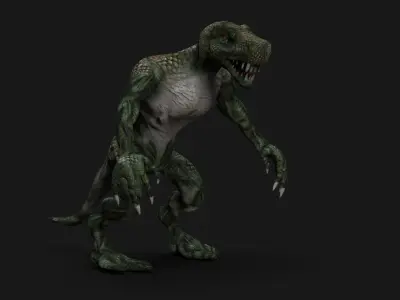 Lizardman Low-poly 3D model