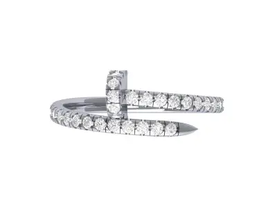 Nail Round Stone Ring  3D print model