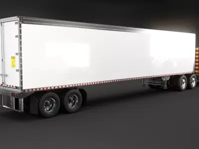 Hydrogen Generic Semi Truck and Dry Van 3D model