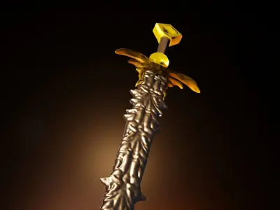 Fantasy sword 3D model 2