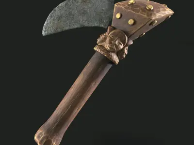 Ancient hatchet Low-poly 3D model