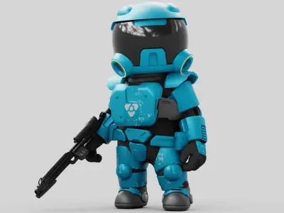 TOON TROOPER RIGGED Free 3D model