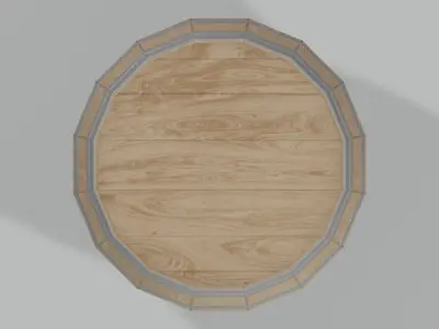 Light Toasted Lowpoly Bourbon Barrel Low-poly 3D model