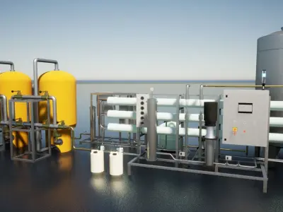 Reverse Osmosis RO System For Mineral Water Plant Low-poly 3D model