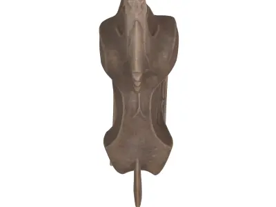 Horse abstract wood statue Low-poly 3D model