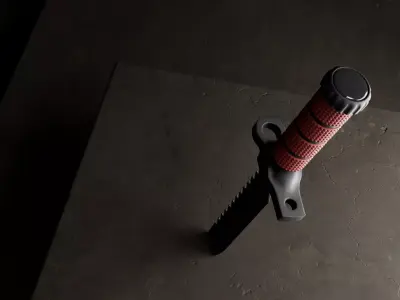 MK Fang Knife Tactical 3D Model Game Ready PBR Low Poly Low-poly 3D model