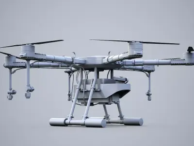 Agricultural Drone - Farming UAV Sprayer no Textures Low-poly 3D model