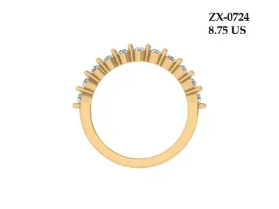 Solitaire Wedding Band 3D print model 2