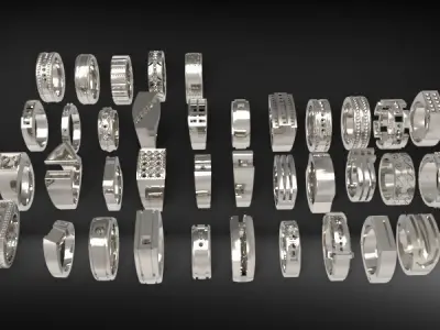 Lot of Various  Mens Rings Collection Bulk  package SALE 3D print model