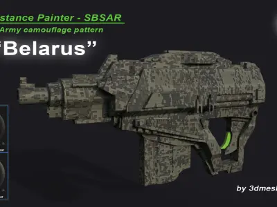 Belarus - Army Camouflage Pattern - SBSAR Material  3D model