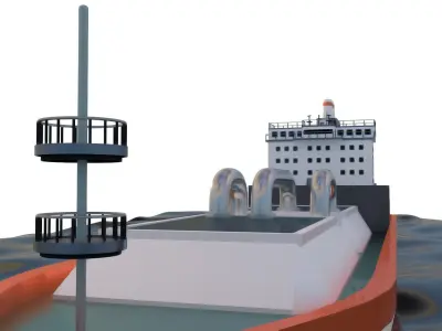 Tanker Ship Low-poly 3D model