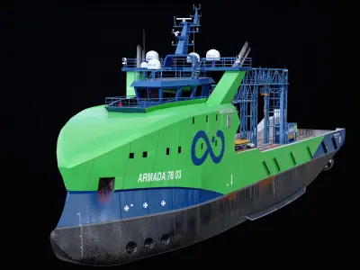 USV Mothership Armada 7803 Multipurpose Vessel Advanced PBR Low-poly 3D model