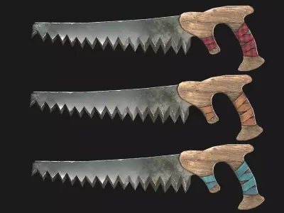 Hand Saw Low-poly 3D model 3
