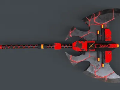 Sci-Fi Axe V4 - 03 Low-poly 3D model