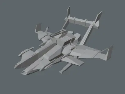 spaceship flying in sky Low-poly 3D model purchase
