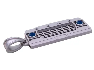 Gold Classic Ford Grille Pendant  Ruby Headlight Accent 3D print model