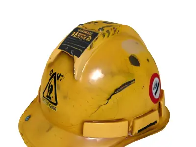 Gritty Industrial Safety Helmet Low-poly 3D model