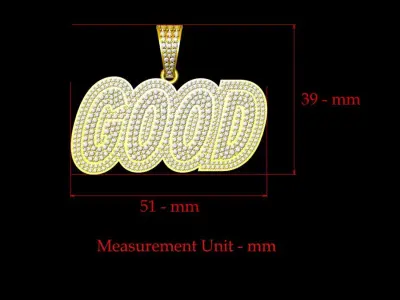 Diamond Good Pendant - 0066 3D print model