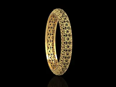 Floral Carved Bangle 3D print model