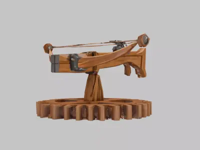 Detailed Wooden Crossbow 3D Model Low-poly 3D model